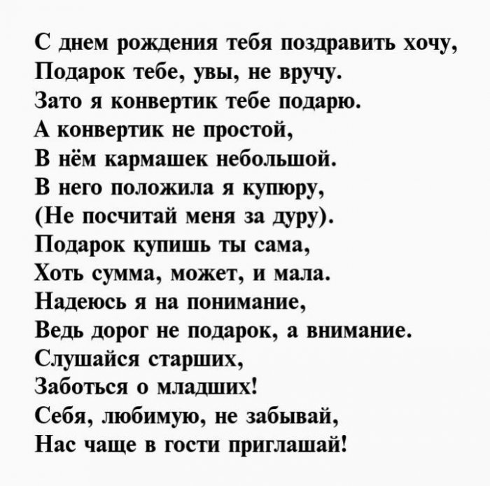 Слова к подарку на день рождения